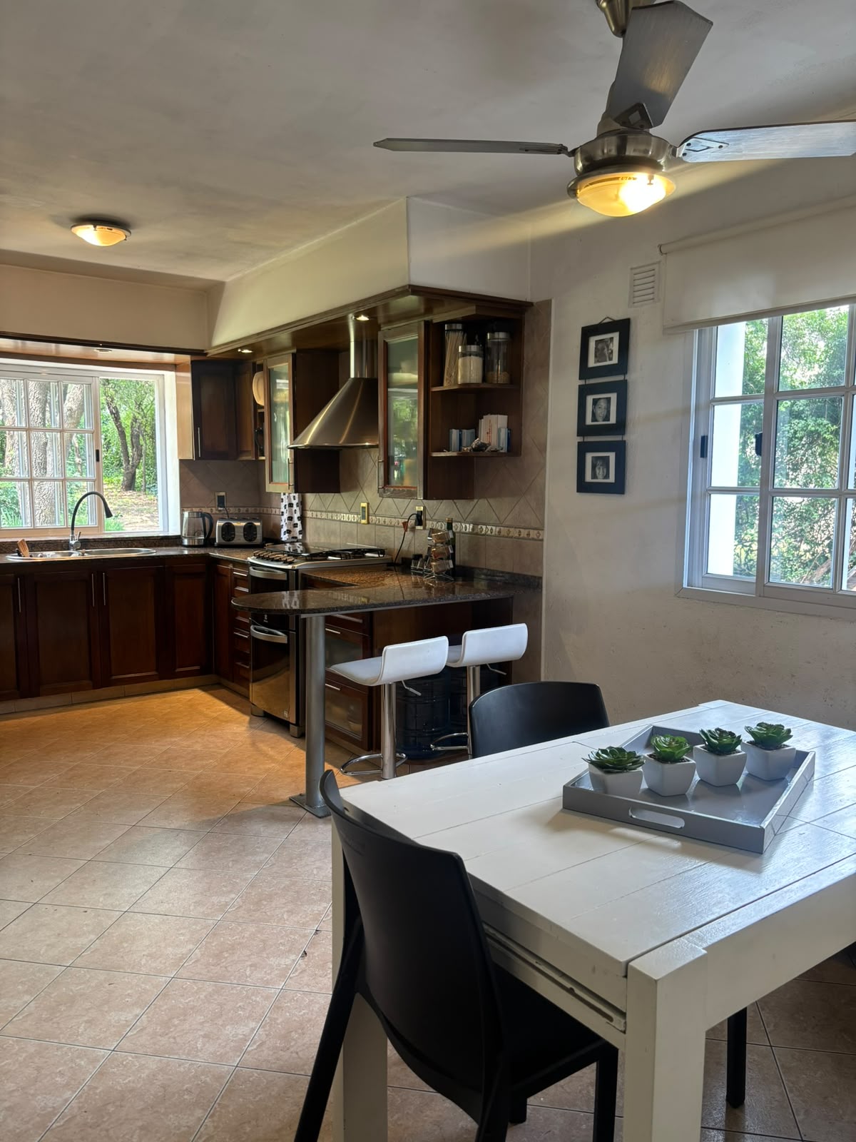 Casa Encantada — comedor con vista al parque